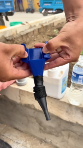 Plastic Funnel hands‑free design applicable for pouring water and oil available in multiple sizes suitable for household and industrial use.