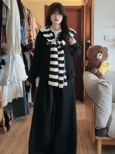 XUECAIQI | Embroidery Casual Plus Size Fall Sweatshirt Set