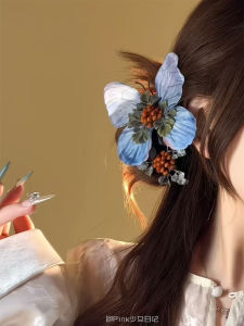 Butterfly Hair Clip Womens New Chinese Style Simulation Photo Holiday Hanfu Hair Card Side Clip Hair Accessories