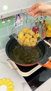 Stainless Steel Foldable Frying Basket Deep Fry Basket Mesh