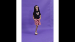 MiniBee - T-shirt | Korean Style Ruched Tee | "Forever" Love Print | Hitam