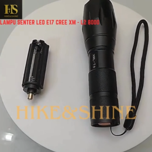 Senter LED E17 CREE XM-L2 8000 Lumens Baterai Charger Pouch Box