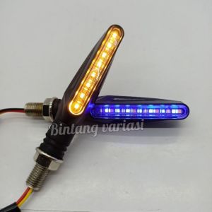 Lampu LED sein running sen 2 warna senja Merah sein Kuning model moge universal sport waterpoof