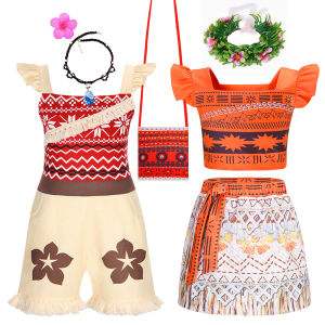 One Piece Jumpsuit for Kids Girl Printed Moana Dress Summer Casual Child Girl Outfits Vestidos Daily Princess Birthday Party