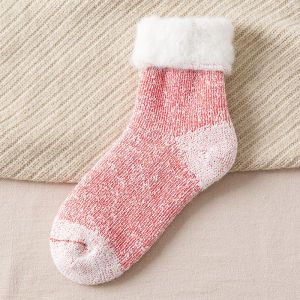 Ultra-Thick Woolen Fleece Lined Snow Socks for Travel in Harbin Northeast China below 40 Degrees Womens Warm Mid-Calf Winter Socks