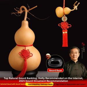 Natural Gourd Ornament with Spout Office Living Room Decorative Item Open Wood Gourd Handheld Piece Handmade Craft