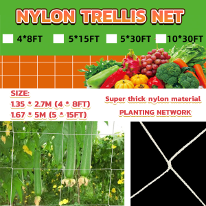 MaxPlus Garden Durable Nylon Trellis Net Support For Climbing Vine Plants