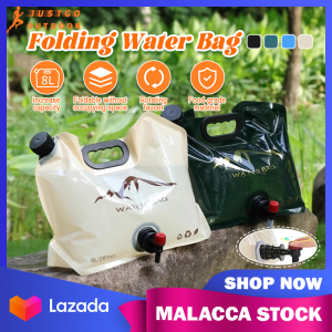 Camping Water Storage Bag 5L/8L Foldable Water Bag With Faucet Container Outdoor Hiking Water Carrier Bag 折叠水袋