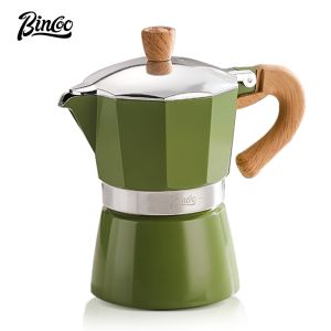 BINCOO Coffee Moka Pot Set with Stove Small Italian Espresso Pot Hand Grinder Coffee Equipment for Household 3 Cups