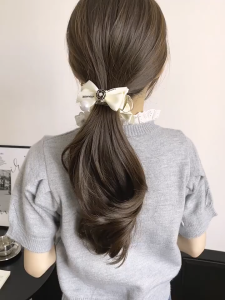 Bow Tie Hair Clip Camellia Back head High Ponytail Grab Clip Pearl
