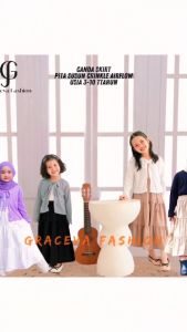 Rok Crinkle Anak Pita Ruffle Usia 3-10 Tahun - Rok Anak Perempuan Airflow Terbaru