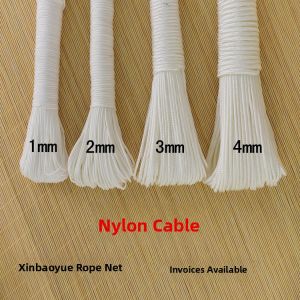 Wear-Resistant Nylon Rope Binding Rope 1mm 1.5mm 2mm 3mm Tent Pull Rope Packaging Black And White Woven Fine Rope