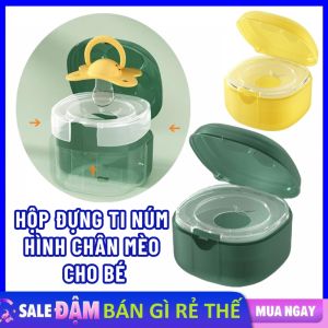 Hộp Đựng Ti Giả Núm Vú Chống Bụi Hình Chân Mèo Có Móc Treo - Hộp Bảo Quản Ty Ngậm Cho Bé Cute - An Toàn Sử Dụng Cho Bé