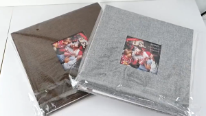 OutingSG Self Adhesive Photo Album DIY Scrapbook Linen Display Window for Baby Wedding Birthday Gift