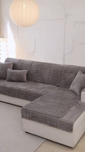 Upgraded Flannel Sofa Cushion Plush Sofa Cushion Universal Full Cover Non-slip Fabric All-inclusive Universal Cover Set