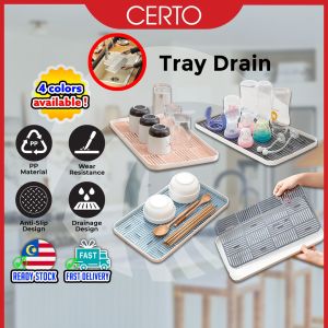 CERTO Drainer Dish Rack Drainer Cup Bowl Food Tray Plastik Dessert Tray Tableware Fruit Tray Makanan Dulang 托盘茶盘沥水架