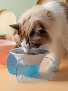 Cool Color Cat Bowl Ceramic Anti-Tumble Pet Bowl Dog Bowl Cat Plate Cat Plate Dog Food Bowl Drinking Bowl Bowl Rack