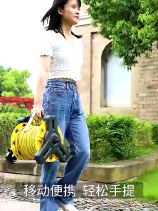 Runye Tools Garden Hose Reels 20M x 1/2\" Hose Organizer Rack Standing Hose Pipe Reel Holder Garden Hose Cart