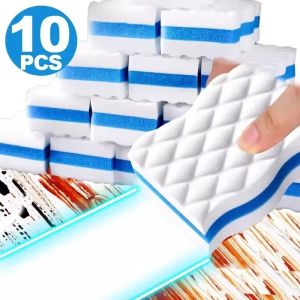 5/10Pcs Magic Sponge Eraser High Density Nano Scouring Sponge Block for Kitchen Bathroom Office Blue White Thickened Cleaner Cloth