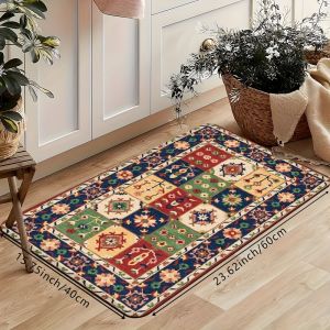 VIKAMA Vintage Persian Kitchen Area Rug Bohemian Patchwork Floral Non Slip Entryway Rug Washable Kitchen Hallway Home Decor