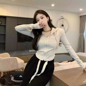 HAERIN KNIT JAKET CROPE ZIPPER WANITA - JAKET KNIT WANITA PREMIUM