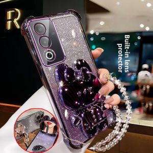 Oppo A3 Vitality Edition Phone Case New Cute Womens OPPOA3x Internet Celebrity with Mirror Support PKD110 Sparkling Powder PKD130 Silicone Cover