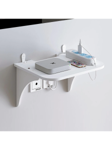 ชั้นวางเครื่องเสียบผนัง Router Wall Mounted Wifi TV Box Storage Organizer เครื่องปรับอากาศ จัดระเบียบสายไฟแบบพกพา