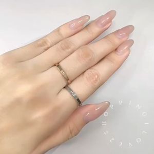 (Rg18) Korean style niche titanium steel diamond ring for women ing style versatile fashion non-fading rose gold