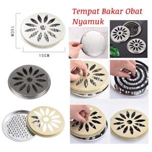 Tempat Obat Nyamuk Stainless Alas Obat Nyamuk / Tatakan Obat Nyamuk Bakar Set