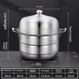 MOLORE | Stainless Steel Large Steamer Pot 36-55cm