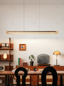 YIGELIGHTING | Chinese Aesthetic Antique Style Light and Shadow Restaurant Chandelier Long Linear Pendant Light