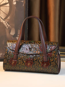 Summer Elegant Genuine Leather Handbag Womens New 2024 Luxury Cowhide Ladies Tote Bag Stylish Middle-aged Mom Bag