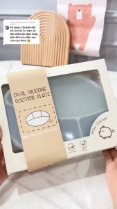 Khay Đựng Đồ Ăn Dặm Silicon Chống Đổ Đế Hít Có Nắp ANBE Việt Nam Kiểm Định An Toàn Dày Dặn Cho Bé