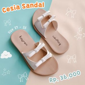 KAYREN SANDAL ANAK PEREMPUAN CESIA FLAT SLOP COQUETTE KEKINIAN