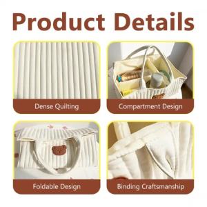 HamshMoc กระเป๋ากระเป๋าถือมัมจัดระเบียบหลายช่องกระเป๋าเปลี่ยนพับได้สำหรับการดูแลทารกการออกแบบที่เปิดกว้าง