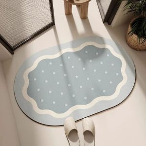 VIKAMA Speckled Waves Bedroom Rug Entryway Bathroom Mat Absorbs Water Quickly Dries Fast Slip Resistant Easy To Clean Home Decor