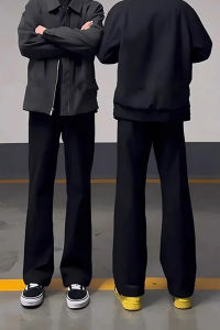 Black Casual Trousers Mens Spring New Style Cleanfit Slim Long Pants Match All Leisure Suit Pants Knife Edge Wide Leg Trousers