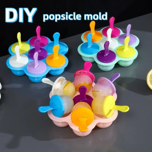 DIY Summer Home Handmade Ice Cream Food Grade Colorful Plastic Covered Ice Cream Mold Used for DIY Ice Cream Sticks Ice Hockey