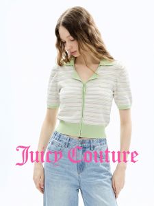 Juicy Couture | Colorful Stripes Turn-down Collar Tied Sweater