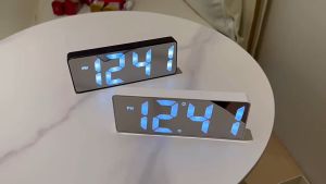 นาฬิกาดิจิตอล led นาฬิกาตั้งโต๊ะ หน้าจอกระจก ตัวเลขใหญ่ชัดเจน ตั้งปลุกได้ ใช้ได้ทั้งแบบใช้แบตและไฟ DC คู่มือภาษาไทย นาฬิกา