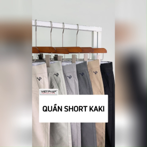 Quần Short Kaki Nam VIỆT PHÁP Form Basic Chất liệu Cotton mềm mịn hút mồ hôi tốt 15501