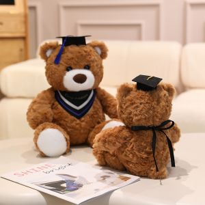 JOJO CASTLE 2025 New Cartoon Graduation Bear Plush Doll 22/32cm Cute Doctor Hat Bear Animal Soft Stuffed Toy Home Decor Gift For Child