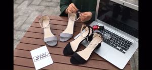 Ladies Korean Style Sandals Block Heels 2.5 Chunky Block Rubber Heels For Teens Women