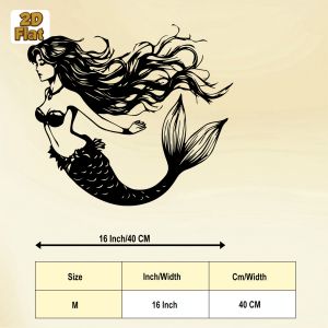 CIFbuy | 1pc Fantasy Mermaid Metal Wall Art Whimsical Iron Wall Mural Bathroom Living Room Office Decor Christmas Birthday Gift