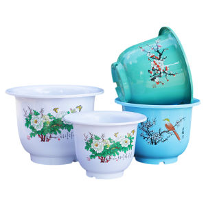 Nhựa Dày Gốm Mô Phỏng Chậu Hoa Có Khay Bền Phòng Khách Ban Công Trong Nhà Vật Có Bình Hoa Không Thương Hiệu Đơn Giản Phong Cách