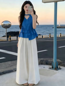 chaqi | Korean Style Ruffled Bow Sleeveless Blouse