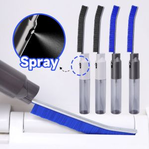 [Brush+Spray] 2Pcs Gap Cleaning Brush with Spray Crevice Cleaning Floor Brush Kitchen Toilet Tile Joints Dead Angle Hard Bristle Cleaner Brushes for Shower Floor Line