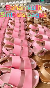 Sandal Anak Cowo Perempuan Kasual Trendy Untuk Usia 1 Hingga 2 Tahun Bahan Kulit Sintesis Tali Belakang