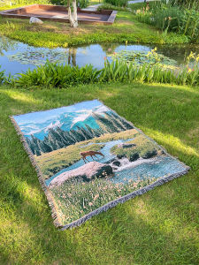 2025 New Tassel Edge Design Casual Blanket Cute Room Atmosphere Background Wall Hanging Cloth Car Mat Pad Simple Modern Style