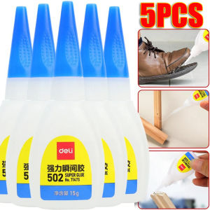 5PCS 502 Super Glue Quick-Drying Instant Repair Adhesive Glue Multipurpose Leather Rubber Wood Metal Strong Bond Liquid Glue